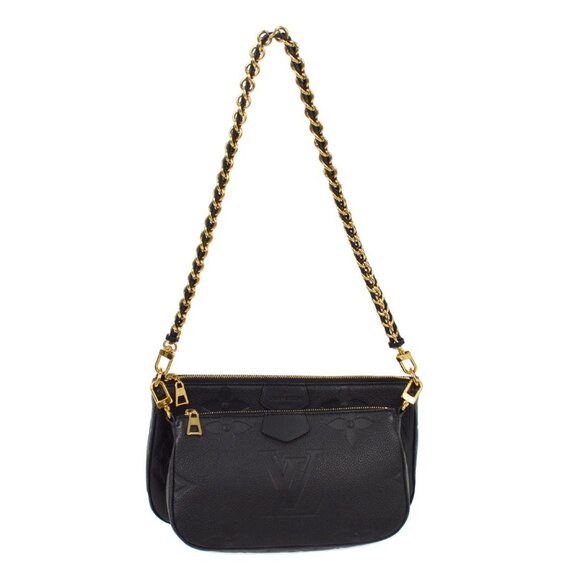 Louis Vuitton Black Monogram Empreinte Multi Pochette Accessoires M80399 NQ00877 - Picture 1 of 8